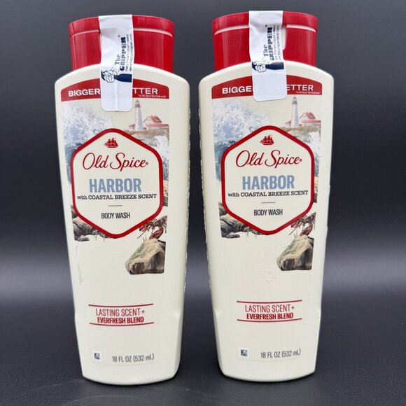Old Spice Harbor Body Wash Mens Coastal Scent 18 Fl Oz Set Of 2 Discontinued - Picture 1 of 2